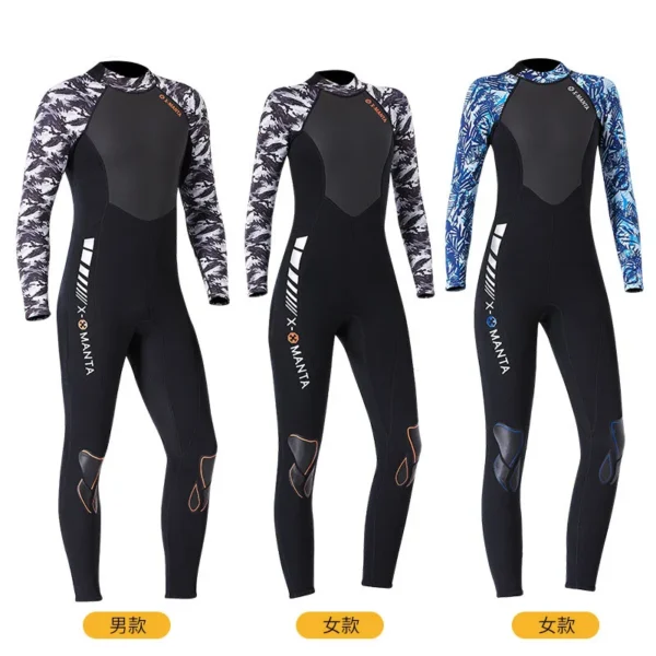 3mm Diving Swimwear Women One-piece Elegant Swimsuit Men Fishing Kayak  Jellyfish Surfing  Bathing Suit Waders Scuba Equipment - Image 2