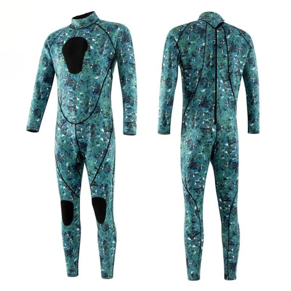 3mm Men's Neoprene Camouflage Diving Suit One-piece Keep Warm Wetsuit for Surfing Snorkeling Swimming Underwater Activity Suit - Image 3