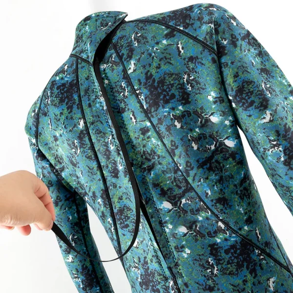 3mm Men's Neoprene Camouflage Diving Suit One-piece Keep Warm Wetsuit for Surfing Snorkeling Swimming Underwater Activity Suit - Image 5