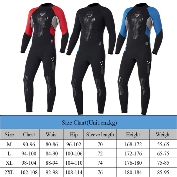 3mm Neoprene Men's Wetsuit Long Sleeve Keep Warm Free Diving Suit Jellyfish Snorkeling Swimwear Professional Diving Equipment - Image 6