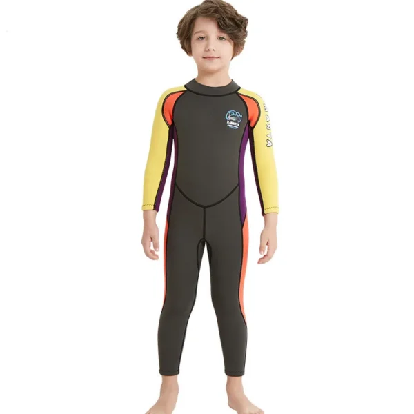 Hot Boys' Swimwear 2.5mm Neoprene Wetsuit For Children Long Sleeve Scratch Proof Surfing Diving Beach Playing Kids Rash Guard - Image 2