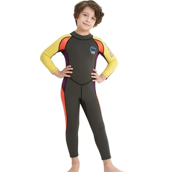 Hot Boys' Swimwear 2.5mm Neoprene Wetsuit For Children Long Sleeve Scratch Proof Surfing Diving Beach Playing Kids Rash Guard - Image 3