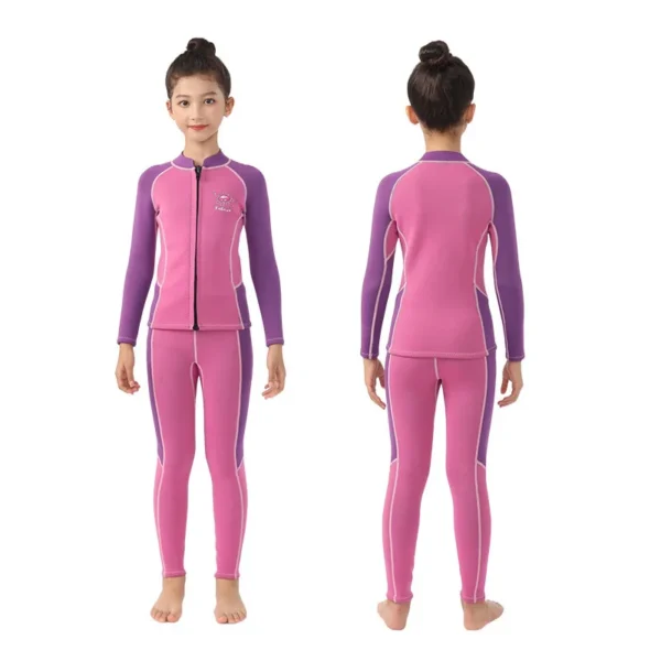 Kids Neoprene Split Wetsuit 2.5mm Thermal Keep Warm Diving Suit Snorkeling Surfing Swimming Suit Boy Girl Diving Clothes - Image 2