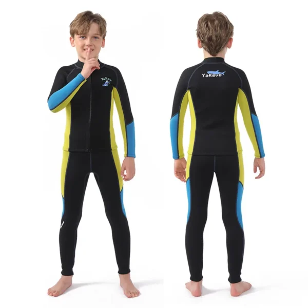 Kids Neoprene Split Wetsuit 2.5mm Thermal Keep Warm Diving Suit Snorkeling Surfing Swimming Suit Boy Girl Diving Clothes - Image 3