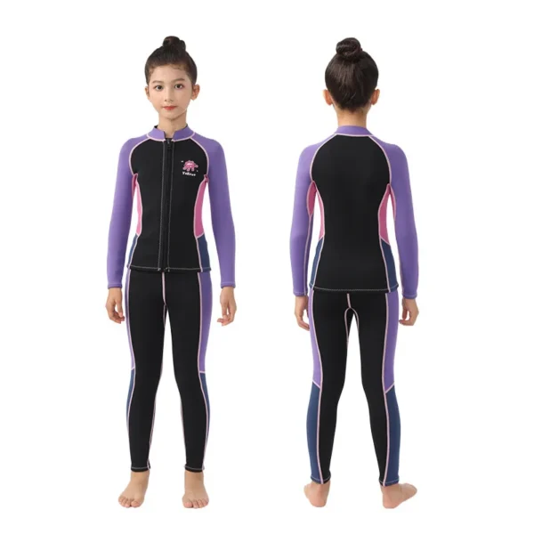 Kids Neoprene Split Wetsuit 2.5mm Thermal Keep Warm Diving Suit Snorkeling Surfing Swimming Suit Boy Girl Diving Clothes - Image 4