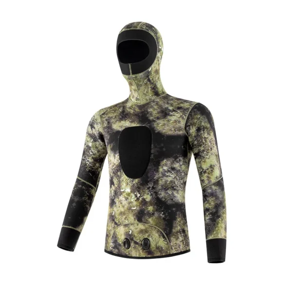 Men's Camouflage Diving Suit 3mm Neroprene 2-Piece Hood Keep Warm Underwater Fishing Hunting Swimming Snorkeling Surf Supplies - Image 5