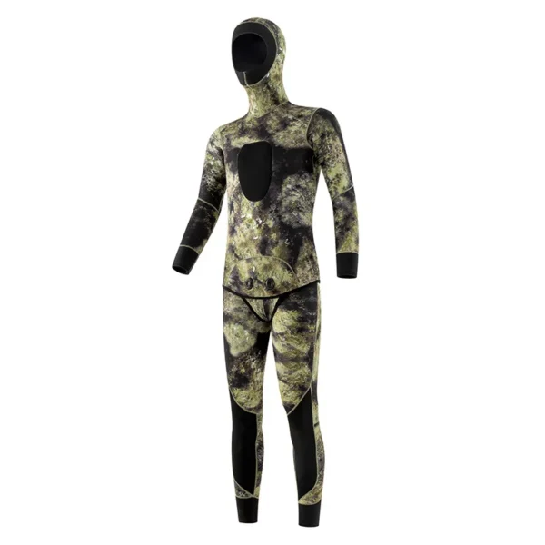 Men's Camouflage Diving Suit 3mm Neroprene 2-Piece Hood Keep Warm Underwater Fishing Hunting Swimming Snorkeling Surf Supplies - Image 2
