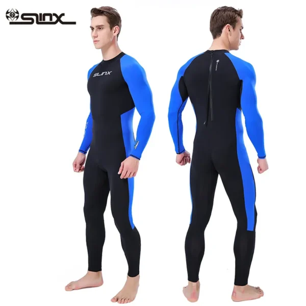 Men's Quick-Drying Swimsuit Sunscreen Long Sleeve Blue Black Clothes Jellyfish Swimwear for Swimming Drifting Surfing Spandex - Image 3