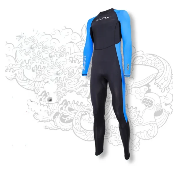 Men's Quick-Drying Swimsuit Sunscreen Long Sleeve Blue Black Clothes Jellyfish Swimwear for Swimming Drifting Surfing Spandex - Image 6