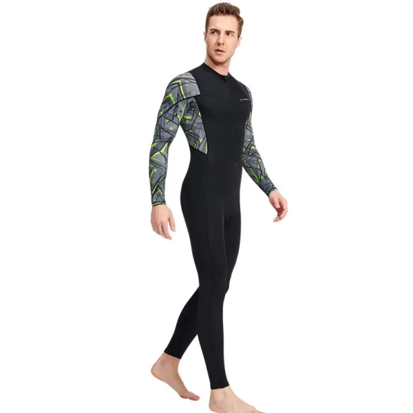 Men's Swimsuit Cool Fabric Long Sleeve Bathing Suit Quick-drying Suncreen UPF50+ Swimwear for Swimming Surfing Beach Activities - Image 2