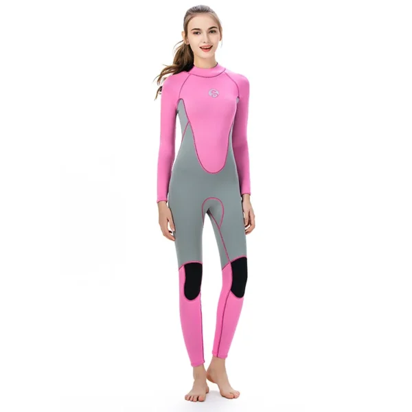 Neoprene Swimming Suit for Women Long Sleeve Swimsuit Surfing and Diving Scuba Snorkeling Pink Bathing Clothes 3mm 2023 - Image 2