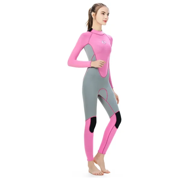 Neoprene Swimming Suit for Women Long Sleeve Swimsuit Surfing and Diving Scuba Snorkeling Pink Bathing Clothes 3mm 2023 - Image 3