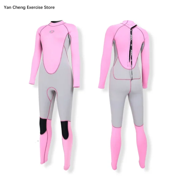 Neoprene Swimming Suit for Women Long Sleeve Swimsuit Surfing and Diving Scuba Snorkeling Pink Bathing Clothes 3mm 2023 - Image 5