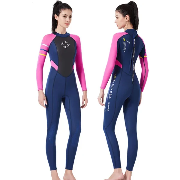 One-piece Women's Swimsuit 3mm Long Sleeve Divingsuit Keep Warm Kayak Waders Surfing Snorkeling Professional  Modest Swimwear - Image 2