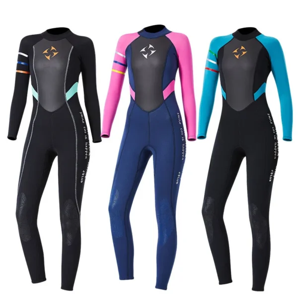 One-piece Women's Swimsuit 3mm Long Sleeve Divingsuit Keep Warm Kayak Waders Surfing Snorkeling Professional  Modest Swimwear - Image 5