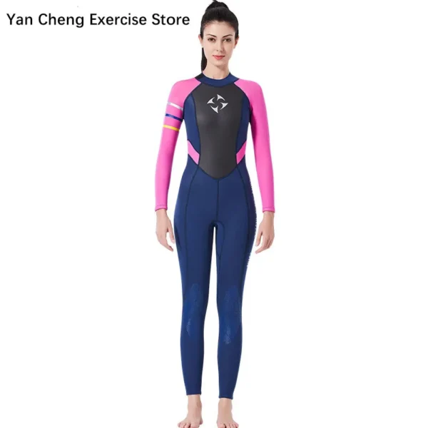 One-piece Women's Swimsuit 3mm Long Sleeve Divingsuit Keep Warm Kayak Waders Surfing Snorkeling Professional  Modest Swimwear