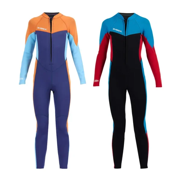 Teenagers Neoprene Wetsuit Front Zip Long Sleeve Swimming Suit Keep Warm Surfing Diving Junior Children's Winter Swimwear - Image 6