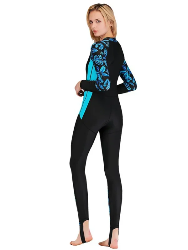 Women Fashion Swimwear Printing Long Sleeve Thin Swimsuit Sun Protection Snorkeling Surfing Swim Clothes Pink Purple Diving Suit - Image 2