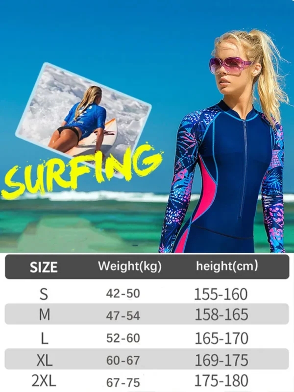 Women's One-piece Sun Protection Swimsuit Quick-drying Large Size Diving Suit Surf Snorkeling Professional Diving Clothes - Image 6