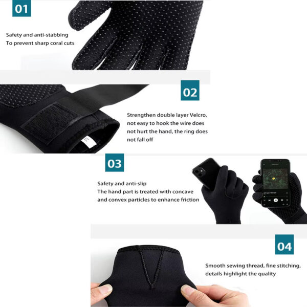 Nouveaux gants de plongée pour adultes en néoprène 3mm 5mm gants de pêche sous-marine thermiques anti-dérapant surf natation Kayak pagaie gants de plongée en apnée - Image 3