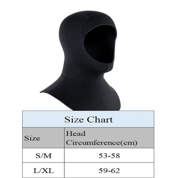 Bonnet de natation épais à capuche en néoprène de 3/5mm, avec épaule, pour plongée profonde, surf, pêche sous-marine, Anti-froid, pour hommes et femmes - Image 2